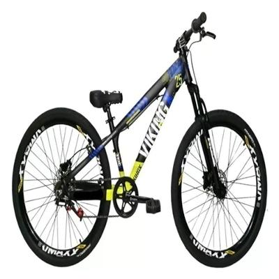 Vikingx Tuff 25 Preto Amarelo Whelling Single Freio Hidraulico Vmaxx Liso Com Suspenão Mecanica