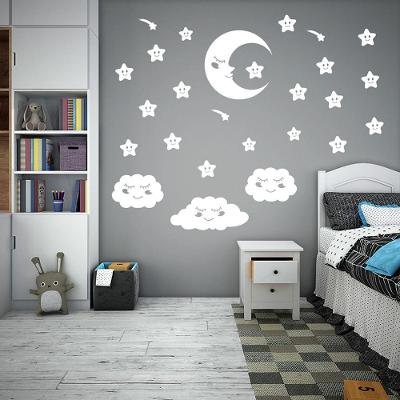 Adesivo De Parede Lua Estrelas Vazado Decorativo Quarto Sala