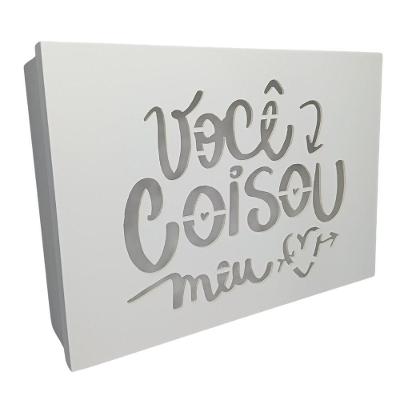 Caixa Para Presente Branca Em Mdf (35x25x09) Você Coisou Meu Coração