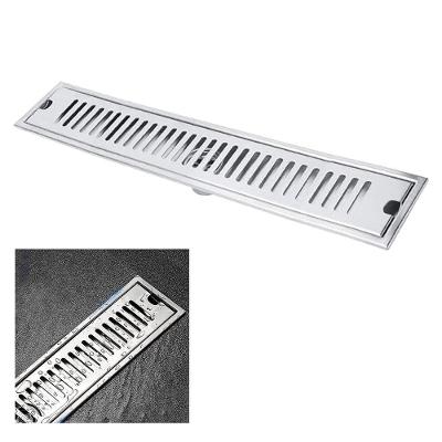 Ralo Linear 40cm Aço Inox Banheiro Area Externa Anti Odor Anti Inseto Lavabo Piscina Quintal Higienico Seguro Resistente
