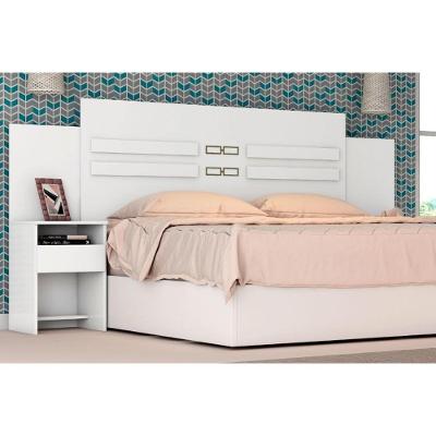 Painel Cama Box Madeirado Casal Triunfo C- 2 Mesas E 2 Gavetas Branco - Demóbile