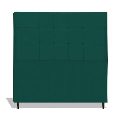 Cabeceira Estofada Box Casal Queen Size Encosto Para Cama Maveric 164x126 Cm Azul Tiffany