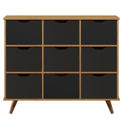 Nicho Organizador Retrô 9 Gavetas Freijó/preto - Qmovi