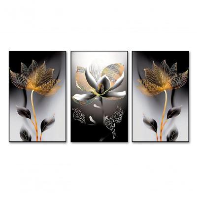 Kit Com 3 Quadros Decorativos 70x50 Cm Floral Moderno