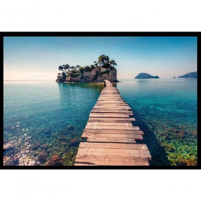 Quadro Decorativo Natureza Praia Pier Moldura 100x70cm