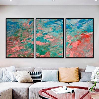 Kit Com 3 Quadros Decorativos 60x40 Cm Abstrato Vibrante