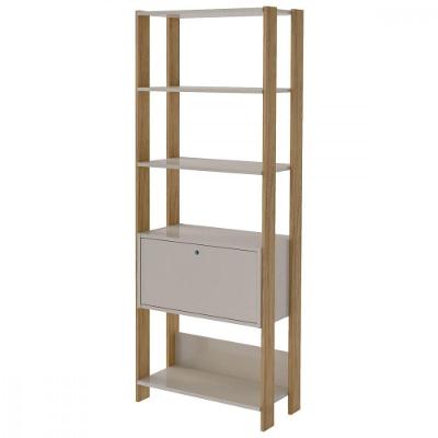 Estante Para Livros Match Com 1 Porta E 3 Prateleiras Artely Off White Carvalho