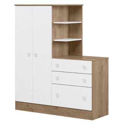 Guarda Roupa Infantil Cômoda Doce Sonho 2 Portas 3 Gav Qmovi Carvalha Branco