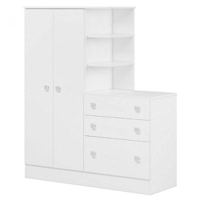 Guarda Roupa Infantil Cômoda Doce Sonho 2 Portas 3 Gav Qmovi Branco