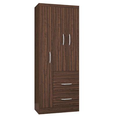 Guarda Roupa Solteiro Milão 3 Portas 2 Gavetas Poquema Chocolate