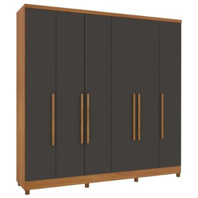 Guarda Roupa Casal Veneza 6 Portas 4 Gavetas Tcil Móveis Cinamomo Grafite