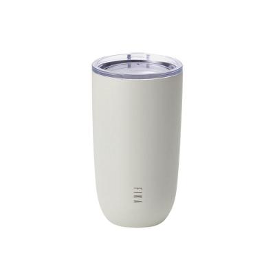 Copo Térmico 500ml - Fika - Tampa Plana - Cor Bege