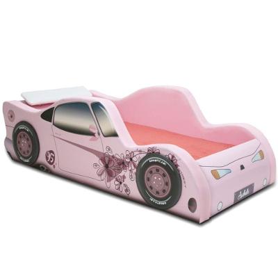 Cama Carro Solteiro Street Girl Estofada - Cor Rosa Tamanho:solteiro