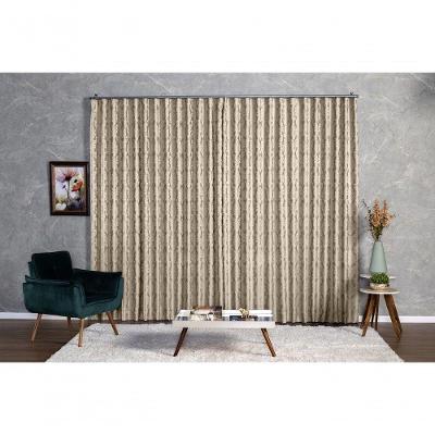 Cortina Jacquard 3,00x2,50 Para Trilho Suíço marrom-escuro