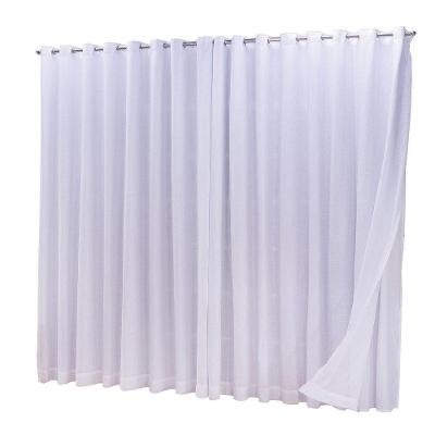 Cortina Microfibra Com Linho 6,00x2,80 Para Varão Simples