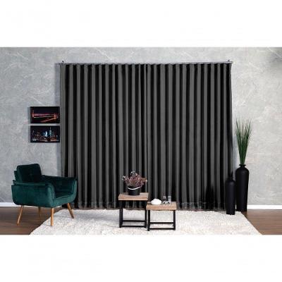 Cortina Blackout Com Voil 5,00x2,50 Para Trilho Suíço Preto