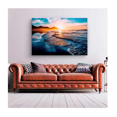 Quadro Paisagens e Natureza Amazing Beautiful Sunset C- Moldura Prata e Vidro Tamanho 90 X 60cm