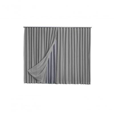 Cortina Microfibra Com Linho 4,00x2,80 Para Trilho Duplo cinza