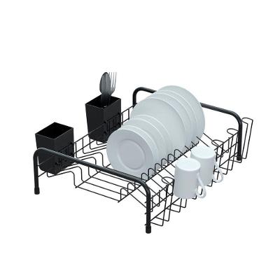Escorredor De Louças Tubular Com Porta Talheres Plástico - Stolf Preto
