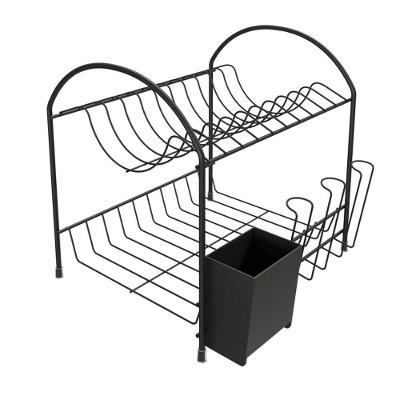 Escorredor De Louça Cozinha Compacto Duplo - Stolf Preto