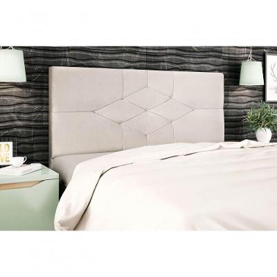 Cabeceira Casal King Jbe Moveis Camboriú Bege195cm Para Cama Box 193cm Decoração Quarto Cor Preto