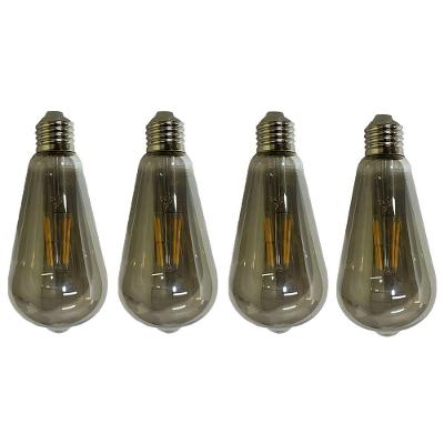 Lampada Led Multi Filamento Fume Vintage 30w Kit 4 Uni Decoraçao Iluminaçao Sala Quarto Varanda Casa Branco Quente