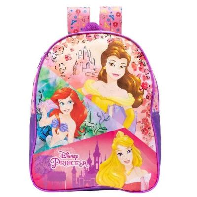 Mochila Costas Infantil Princesas Disney Rosa Lilás Xeryus