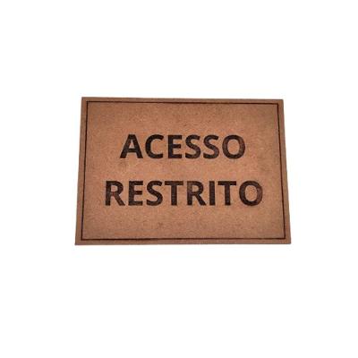 Placa Sinalização 1/2 Oficio Acesso Restrito Mdf Natural [f031]