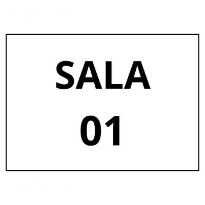 Placa Sinalização 1/2 Oficio Sala 01 Mdf Branco [f031]