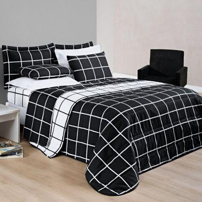 Cobre Leito Queen Dustin Micropercal 200 Fios Dupla Face 3 Peças - Preto