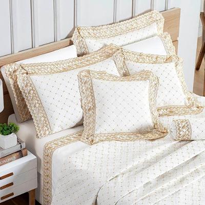 Cobre Leito King Royale Percal 200 Fios Algodão 6 Peças - Off White