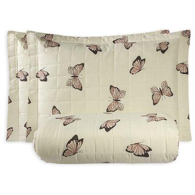Cobre Leito Queen Essencialle Estampado 150 Fios 3 Peças - Borboletas