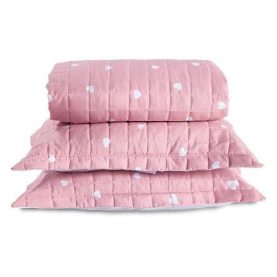 Cobre Leito Queen Essencialle Estampado 150 Fios 3 Peças - Corações