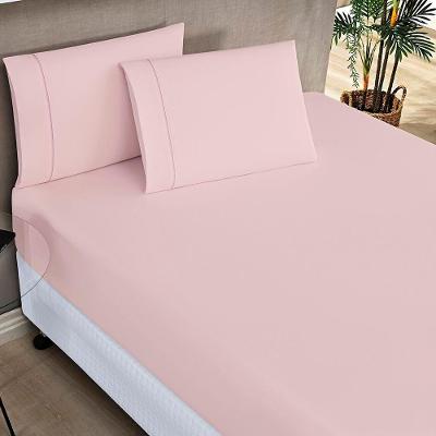 Jogo De Lençol Casal Padrão Elegance 200 Fios 3 Peças - Rosa