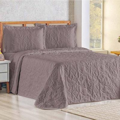 Cobre Leito Queen Bouti Mavie Floral 180 Fios 3 Peças - Lavanda