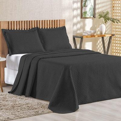 Cobre Leito Queen Bouti Mavie Geométrico 180 Fios 3 Peças - Preto