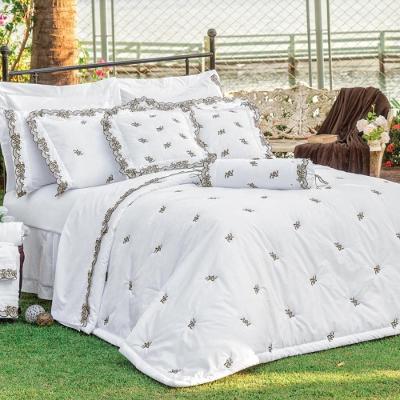 Cobre Leito Queen Percal 200 Fios Mondrean 5 Peças - Branco