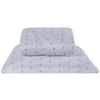 Cobre Leito Solteiro Decor Bordado 200 Fios 2 Peças - Branco