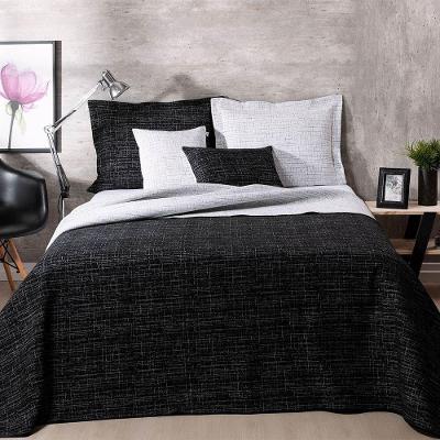 Colcha Queen Jacquard Dual Dupla Face 5 Peças - Preto