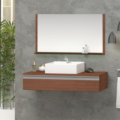 Gabinete Superior 80cm 1 Gaveta Safira Com Espelheira - Natura - Marrom