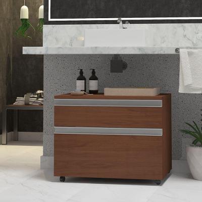 Gabinete Inferior 60cm 2 Gavetas Safira - Natura - Marrom