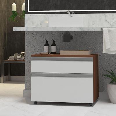 Gabinete Inferior 60cm 2 Gavetas Safira - Branco - Branco