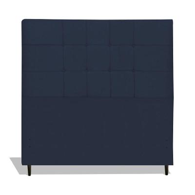 Cabeceira Estofada Box Casal King Size Encosto Para Cama Maveric 195x126 Cm Azul Marinho