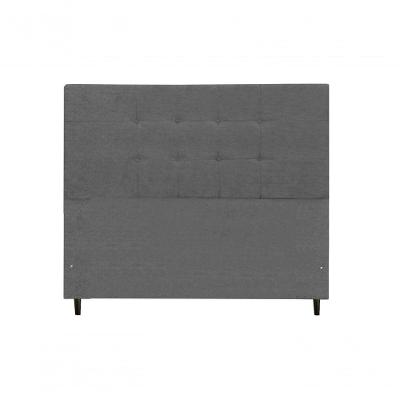 Cabeceira Maveric Estofada Com Botão De Tecido Para Cama Box Casal King Size 195cm Chumbo -