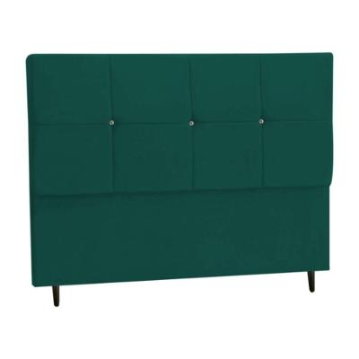 Cabeceira Estofada Box Casal Queen Size Encosto Para Cama Civic 164x126 Cm Azul Tiffany