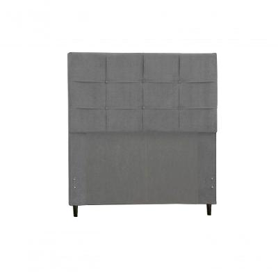 Cabeceira Civic Estofada Com Botão De Strass Para Cama Box Casal King Size 195cm Chumbo