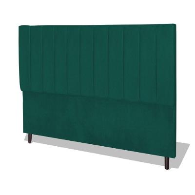 Cabeceira Estofada Box Casal Queen Size Encosto Para Cama Corola 164x126 Cm Azul Tiffany