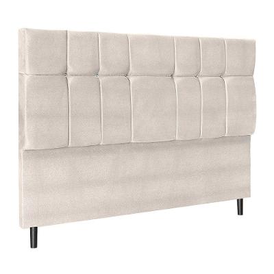 Cabeceira Audi X1 Bege Estofada Para Cama Box Casal Queen Size 164cm Quarto Luxo