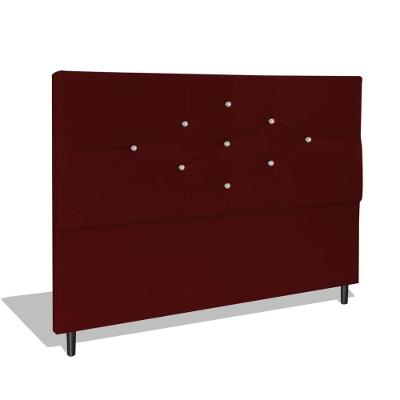Cabeceira Estofada Box Casal King Size Encosto Para Cama T Cross 195x126 Cm Marsala