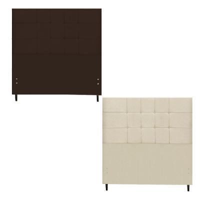 Kit Cabeceira Maveric Estofada Casal 144cm New Foam Botão Tecido + Cabeceira Maveric Solteiro 94cm Marrom